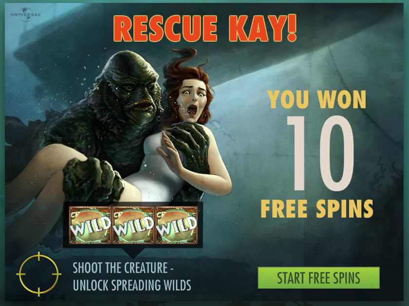 Бесплатные вращения  Фриспины Чудовища Черной Лагуны